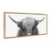 Williston Forge Jeylan Hey Dude Highland Cow by The Creative Bunch Studio - Floater Frame Print on Canvas Metal | 18 H x 40 W x 1.6 D in | Wayfair