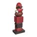 Arlmont & Co. Kene Team Garden Statue Resin/Plastic in Brown/Red | 16 H x 5.5 W x 4 D in | Wayfair F5A9DD5C0ACD41A4A6BA2AB848B3750F