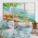 Highland Dunes House Near the Sea w/ Colorful Flowers - 3 Piece Floater Frame Print on Canvas Canvas, Wood in White | 28 H x 36 W x 1 D in | Wayfair