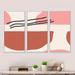 George Oliver Abstract Pink & Cream Shapes III - 3 Piece Floater Frame Print on Canvas Canvas, Wood in White | 20 H x 36 W x 1 D in | Wayfair