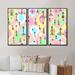 Union Rustic Tribal Arrows On Blue Green & Pink - 3 Piece Floater Frame Print on Canvas Canvas, Wood in White | 20 H x 36 W x 1 D in | Wayfair
