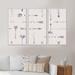 Union Rustic Boho Purple Arrows w/ Flowers IV - 3 Piece Floater Frame Graphic Art on Canvas Canvas, Wood in White | 28 H x 36 W x 1 D in | Wayfair