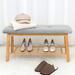 Ebern Designs Tashaunda Shoe Bench w/ Storage Shelf for Entryway Polyester/Wood in Brown | 17.52 H x 35.63 W x 13.46 D in | Wayfair