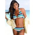 Bügel-Bikini VENICE BEACH Gr. 44, Cup C, bunt (marine, gelb, gestreift) Damen Bikini-Sets Ocean Blue