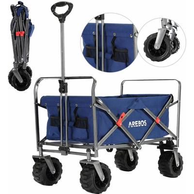 Bollerwagen faltbar mit Dach Luxus Handwagen mit 3-Punkt Gurtsystem Faltwagen Transportwagen xxl Image