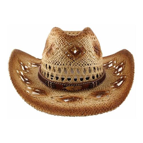 Cowboyhut aus Stroh für Damen und Herren mit Shape-It-Krempe, Western-Cowboyhut