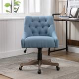 Modern Padded Back & Seat Leisure Office Chair 360 Degrees Swivel Shell Chair Adjustable Lift Height, Casters for Living Room