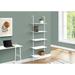 Bookshelf, Bookcase, Etagere, Ladder, 5 Tier, 72" Height, Office, Bedroom, Metal, Laminate, Marble Look, Contemporary