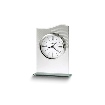Curata Liberty Flag Etched Glass Tabletop Clock