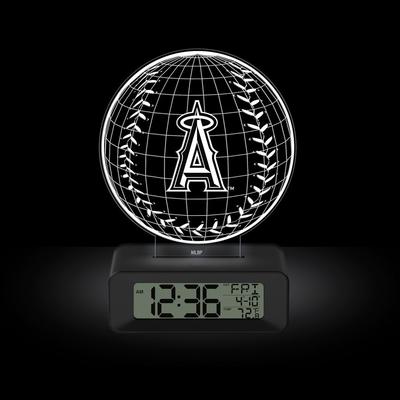 MLB Los Angeles Angels Color-Changing Led 3d Illusion Alarm Clock with Temperature and Date