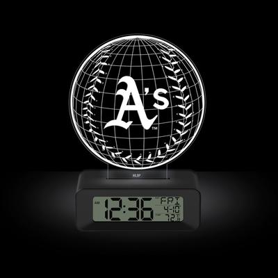 Game Time MLB Oakland AS Color-Changing Led 3d Illusion Alarm Clock with Temperature and Date