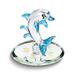 Curata Blue Dolphin Handcrafted Glass Figurine