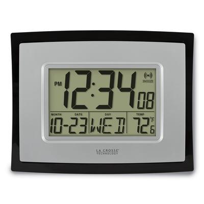 Curata Digital Wall Or Table Clock with Alarm Temperature Day Month and Date