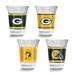 Curata NFL Green Bay Packers 4-Piece 2 Oz. Shot Glass Set