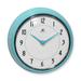 Curata Retro Turquoise Blue Metal Quartz Wall Clock with Silent Movement