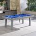 Newport Outdoor Patio 7ft Slate Pool Table Dining Set with 2 Benches & Accessories, Cement Finish
