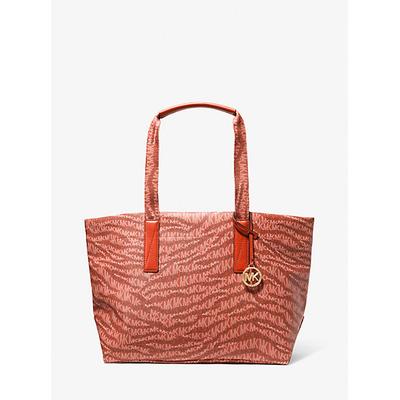 Michael Kors The Michael Large Animal Print Logo Tote Bag Orange One Size