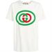 Gucci Shirts | Gucci Interlocking Gg Logo Oversized Cotton Graphic Tee Shirt Size Extra Small | Color: Green/White | Size: Xs