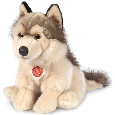 Kuscheltier TEDDY HERMANN "Wolf sitzend, 29 cm", braun, Plüschfiguren, KinderH:29cm, Plüsch, zum Teil aus recyceltem Material, H:29cm