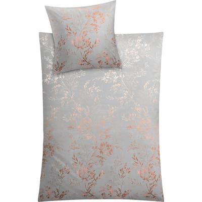 Bettwäsche KLEINE WOLKE "Kate in Gr. 135x200 oder 155x220 cm", grau (silbergrau), B/L: 135cm x 200cm, , Mako-Satin, B/L: 80cm x 80cm, Mako-Satin, Obermaterial: 100% Baumwolle, Bettwäsche, Bettwäsche aus Baumwolle, elegante Bettwäsche mit floralem... Image