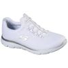 Slip-On Sneaker SKECHERS "SUMMITS", Damen, Gr. 41, silber (weiß, silberfarben), Textil, sportlich, Schuhe, Freizeitschuh, Komfortschuh mit stoßdämpfender Zwischensohle, Topseller
