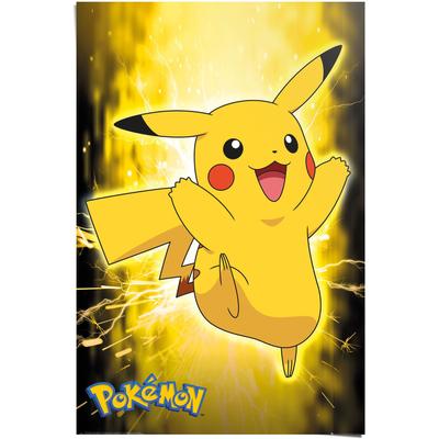 Poster REINDERS "Pickahu Pokémon", gelb (farbe bild(er): gelb), B:61cm H:91,5cm, Papier, Bilder Image