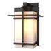 Hubbardton Forge Tourou Downlight Large Outdoor Sconce - Opal Glass Aluminum/Glass/Metal in White/Black | 13.9 H x 9.9 W x 8.3 D in | Wayfair