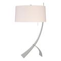 Hubbardton Forge Stasis 28.3" Metallic Arched Table Lamp Metal in Gray/White/Brown | 28.3 H x 16 W x 16 D in | Wayfair 272666-1034