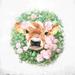 Rosalind Wheeler Floral Wreath Calf Canvas | 12 H x 12 W x 1.25 D in | Wayfair 8364EE69A67E4ECB816632DA62DB3389