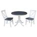 Ming 3 - Piece Extendable Solid Wood Dining Set Wood in Gray/White Laurel Foundry Modern Farmhouse® | 30 H in | Wayfair