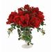 Primrue Roses, Amaryllis, Holly & Agapanthus Mixed Centerpiece in Vase Polysilk in Red | 17 H x 17 W x 17 D in | Wayfair