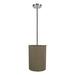 Aspen Creative 1-Light Fabric Lamp Shade Hanging Pendant, Light Brown - SATIN NICKEL