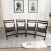 Living Room Accent Chair Solid Wood Folding Chair (Set of 4) & Open Back Dining Chairs with Comfortable Slatted Seat