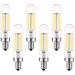 Luxrite T6 T6.5 Vintage LED Tube Light Bulbs 5W= 60W, 4000K Cool White, Dimmable, 500 Lumens, UL Listed, E12, 6-Pack