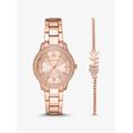 Michael Kors Mini Tibby Rose Gold-Tone Pavé Watch and Bracelet Gift Set Rose Gold One Size