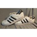 Adidas Shoes | Adidas Superstar La Marque Aux 3 Bandes Trainers Us Women's Sz 9.5 | Color: Blue/White | Size: 9.5