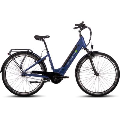 E-Bike SAXONETTE "Optimum Plus" E-Bikes Gr. 45 cm, 28 Zoll (71,12 cm), blau (dunkelblau matt) E-Bikes