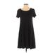 Old Navy Casual Dress - A-Line Scoop Neck Short sleeves: Black Print Dresses - Women's Size X-Small