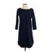 Gap Casual Dress - Shift Crew Neck 3/4 sleeves: Blue Print Dresses - Women's Size X-Small