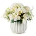 Primrue Mixed Floral Arrangement in Pot Faux Silk in Green/White | 8 H x 8 W x 8 D in | Wayfair D735D09838194D5888E740A4F6269FE4