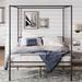 Wade Logan® Aubrea Canopy Bed Metal in Black | 72 H x 54.2 W x 78 D in | Wayfair 208CEF41275F4346A281781C0C0551AE