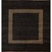 Modern Gabbeh Square Geometric Rug Hand-knotted Wool Carpet - 6'10" x 6'7"