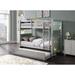Contemporary & imaginative Silver Finish Twin over Twin Bunk Bed, Stars & Moon Design on Headboard and Footboard(No Trundle)