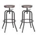 Homylin Industrial Swivel Adjustable Height Barstool Set of 2