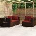 vidaXL Patio Sofa Sectional Sofa Couch Loveseat Outdoor Armchair Poly Rattan - 27.6" x 27.6" x 23.8"