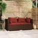 vidaXL Patio Sofa Sectional Sofa Couch Loveseat Outdoor Armchair Poly Rattan