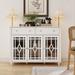 Entertainment Center with Storage Cabinet Glass Doors Buffet Sideboard - 47.2"W x 35.4"H