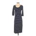 Old Navy Casual Dress - Midi: Blue Stripes Dresses - Women's Size X-Small