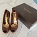 Gucci Shoes | Authentic Gucci Platform Heel 4" Pump Brown Colour. Size 5.5 | Color: Brown | Size: 5.5