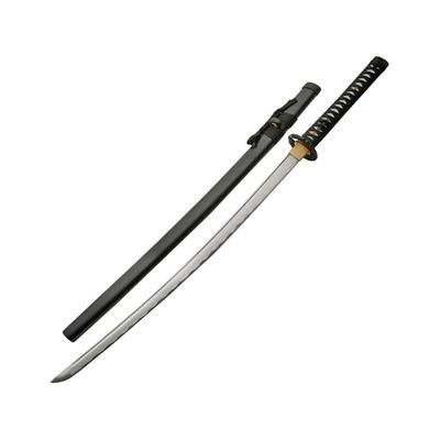 China Made Swirl Samurai Sword 41.25in Overall 28.25in Blade Brass Blade Collar Circular/Swirl Metal Tsuba White Handle 926922